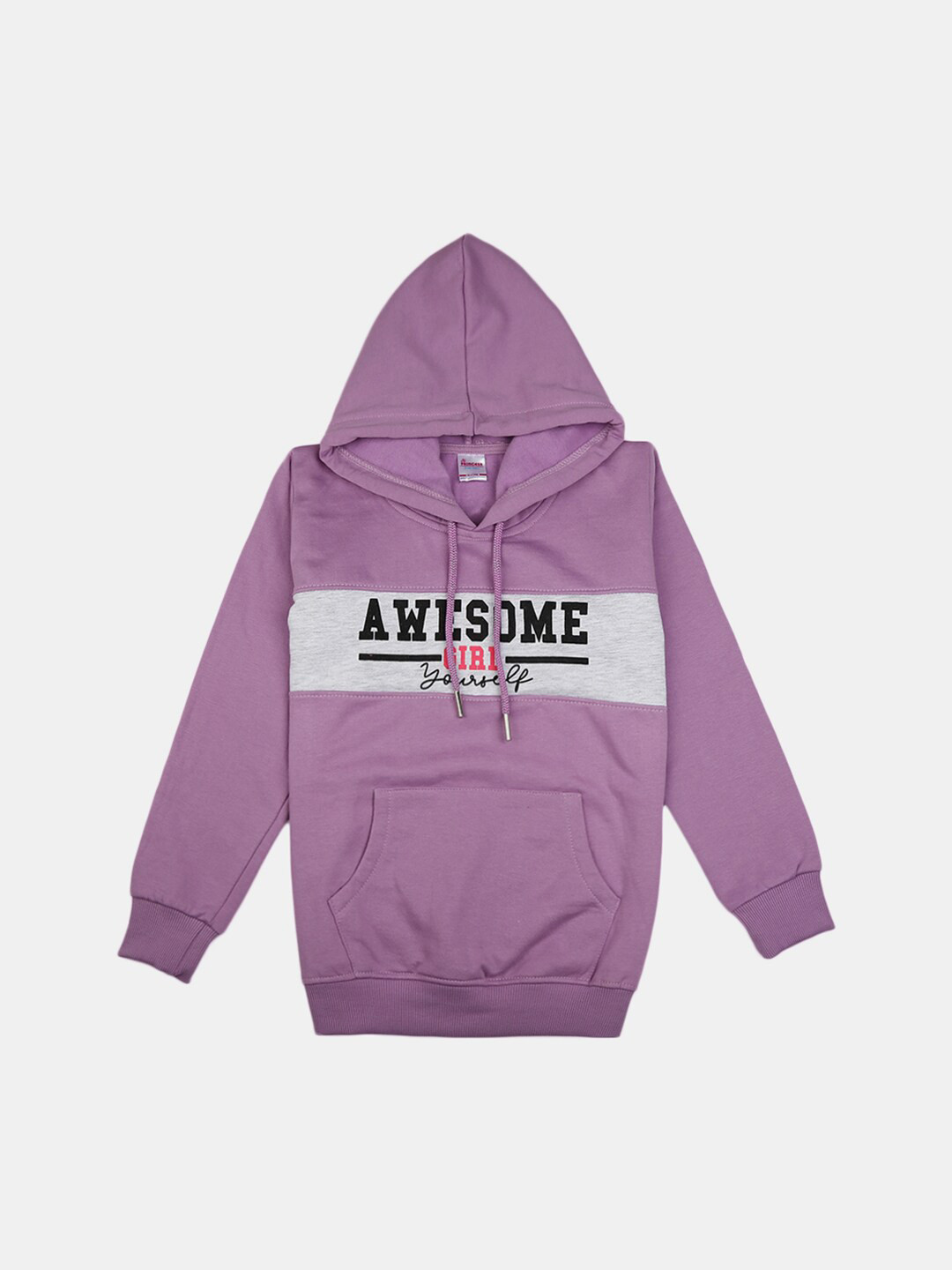 

V-Mart Girls Purple Cotton Printed Hooded Sweatshirt