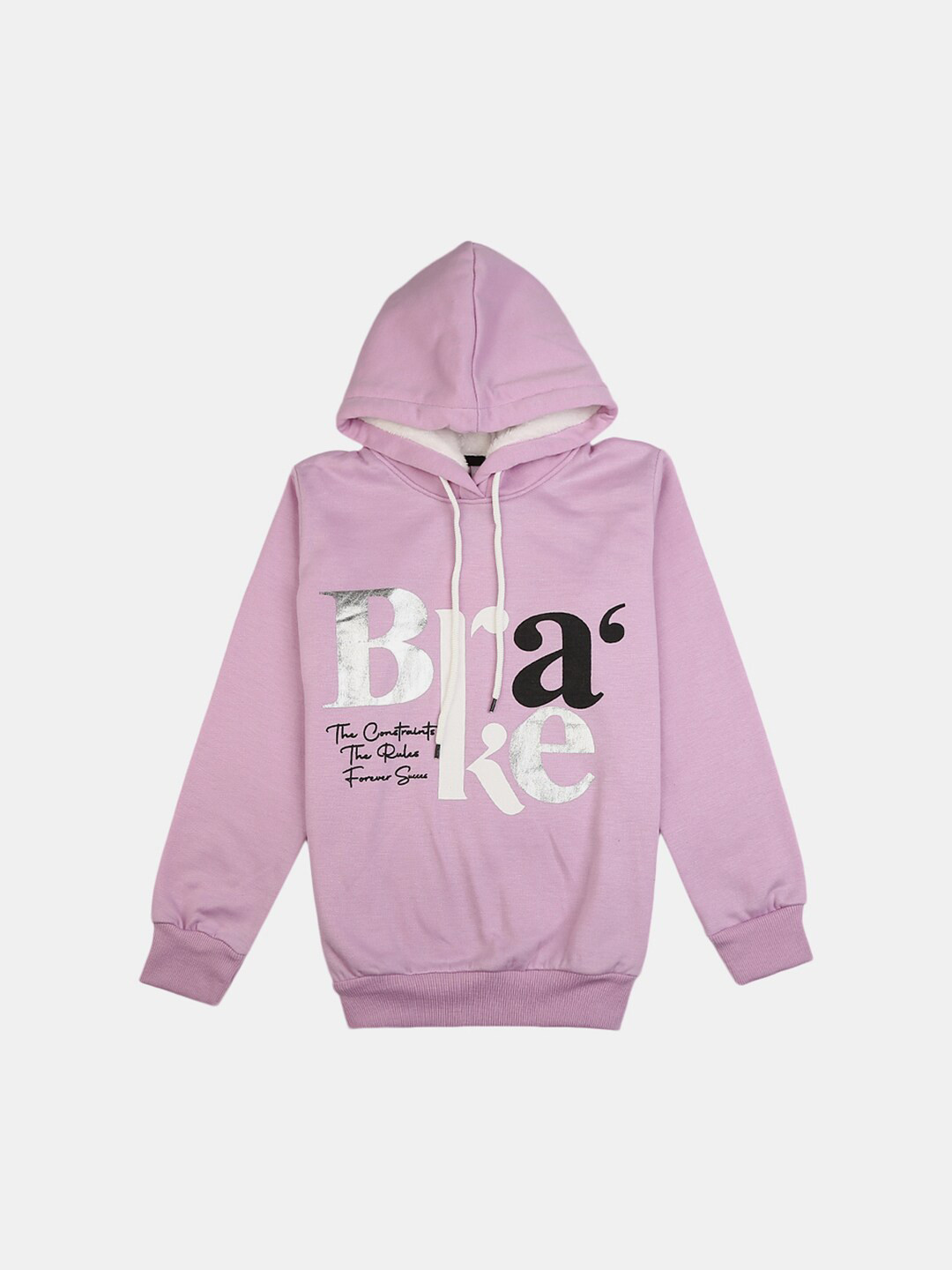 

V-Mart Girls Purple Cotton Printed Hooded Sweatshirt