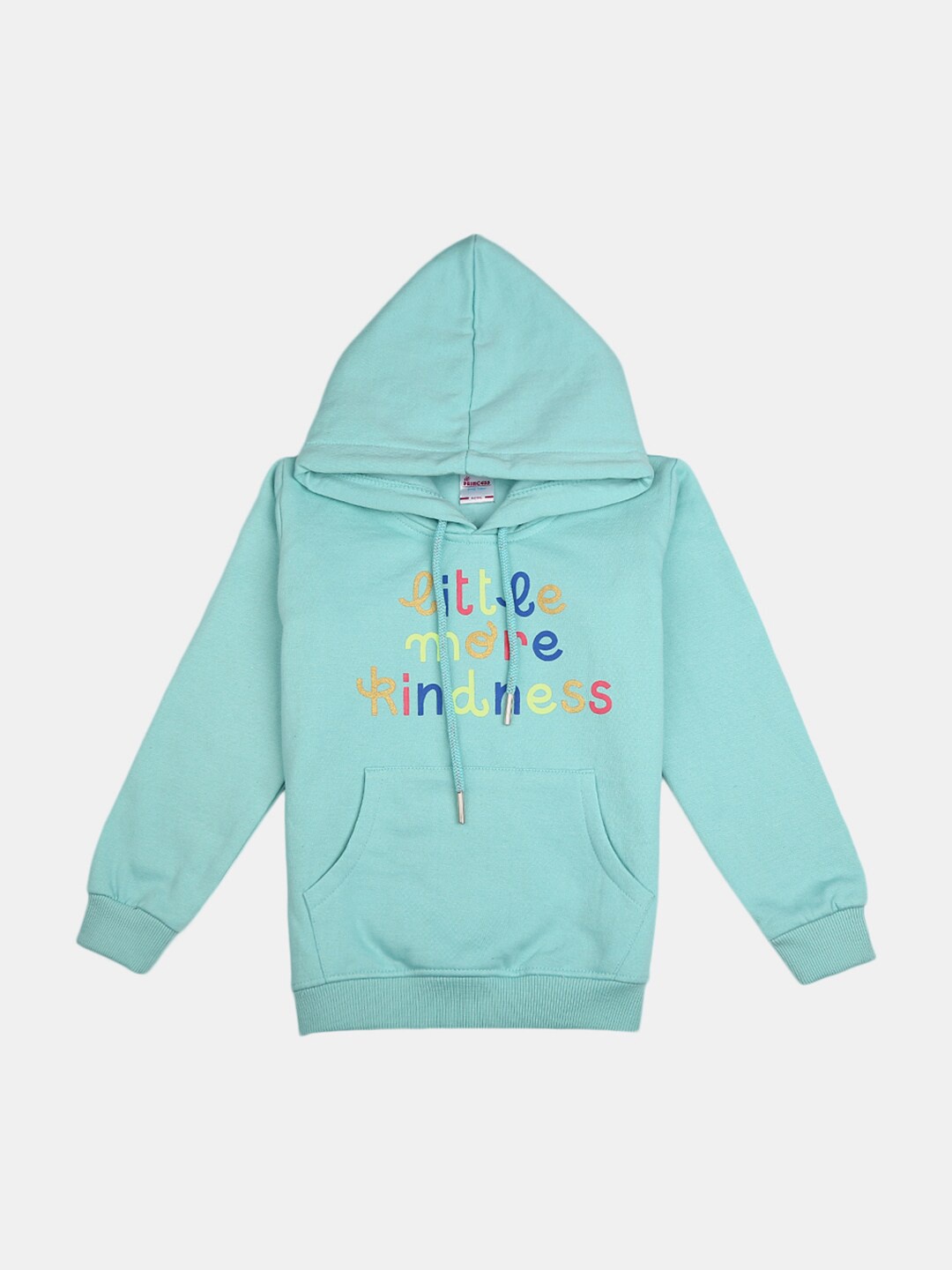 

V-Mart Girls Blue Pure Cotton Printed Hooded Sweatshirt