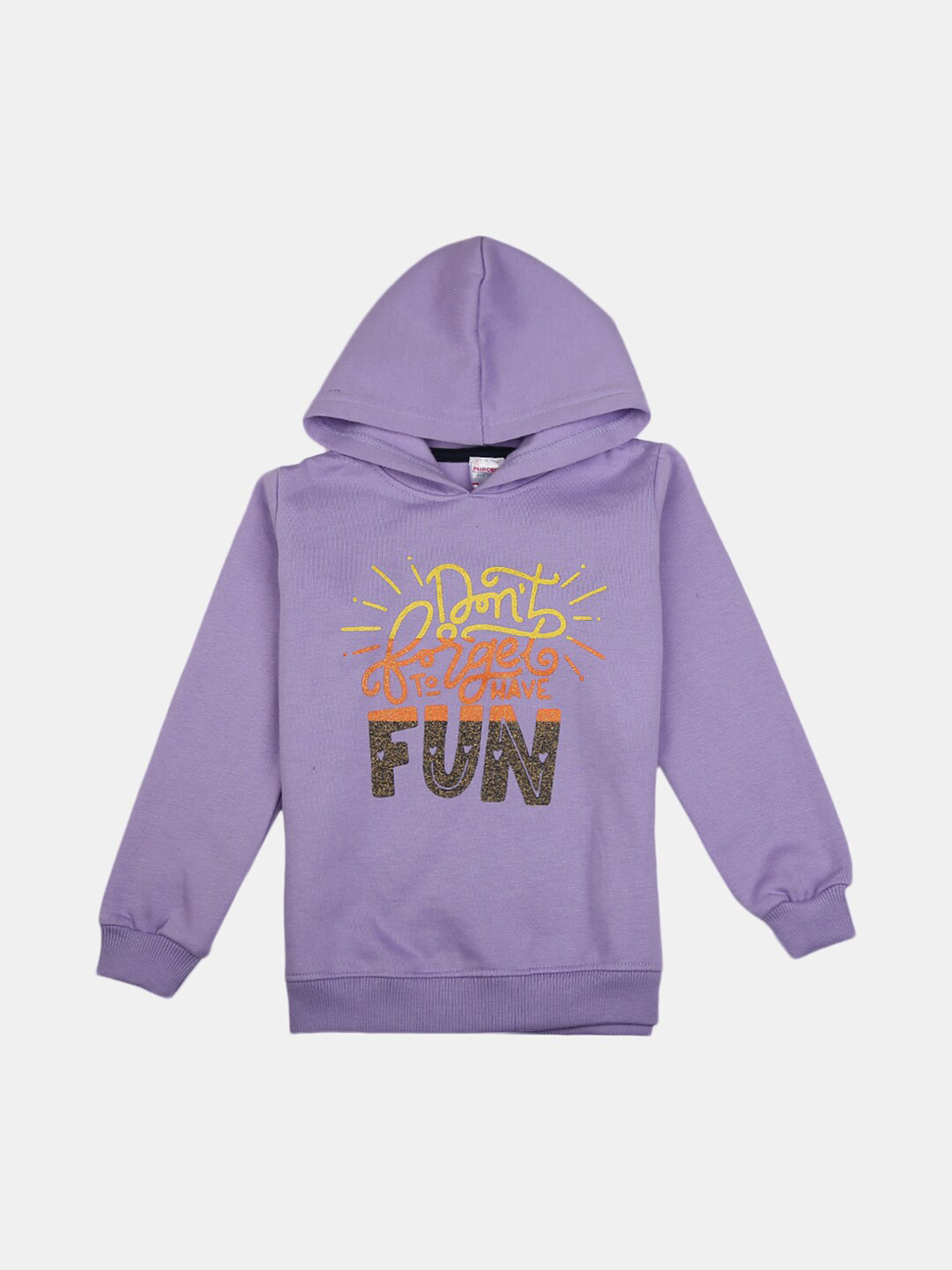 

V-Mart Girls Purple Pure Cotton Printed Hooded Sweatshirt