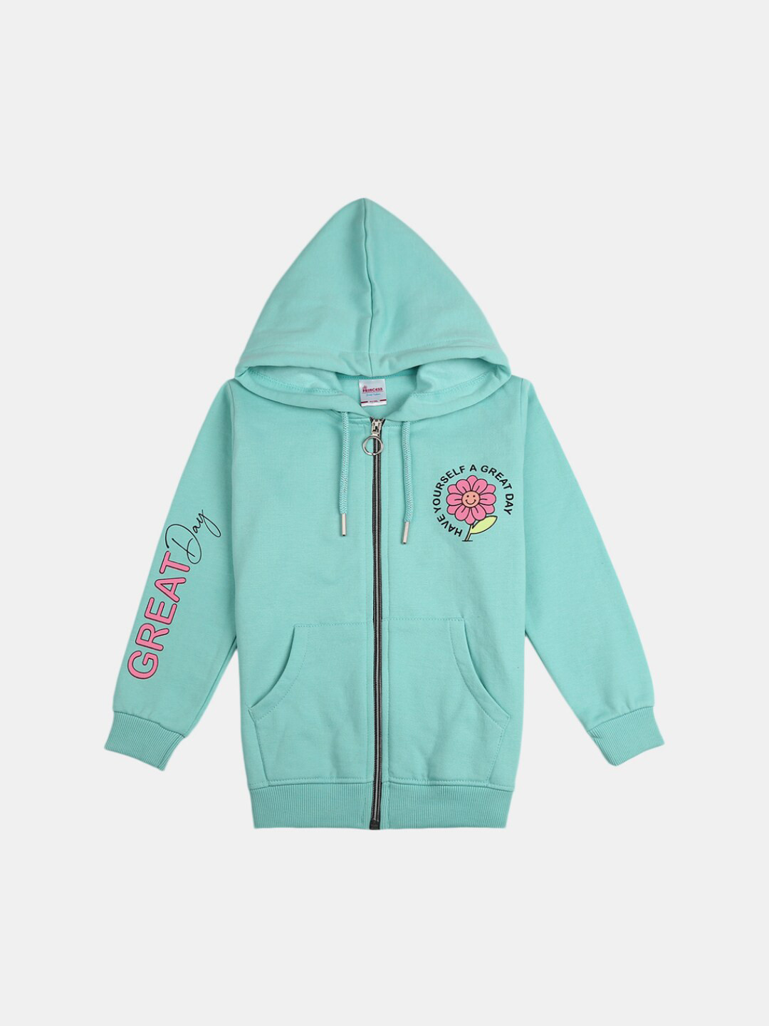 

V-Mart Girls Hooded Cotton Sweatshirt, Sea green