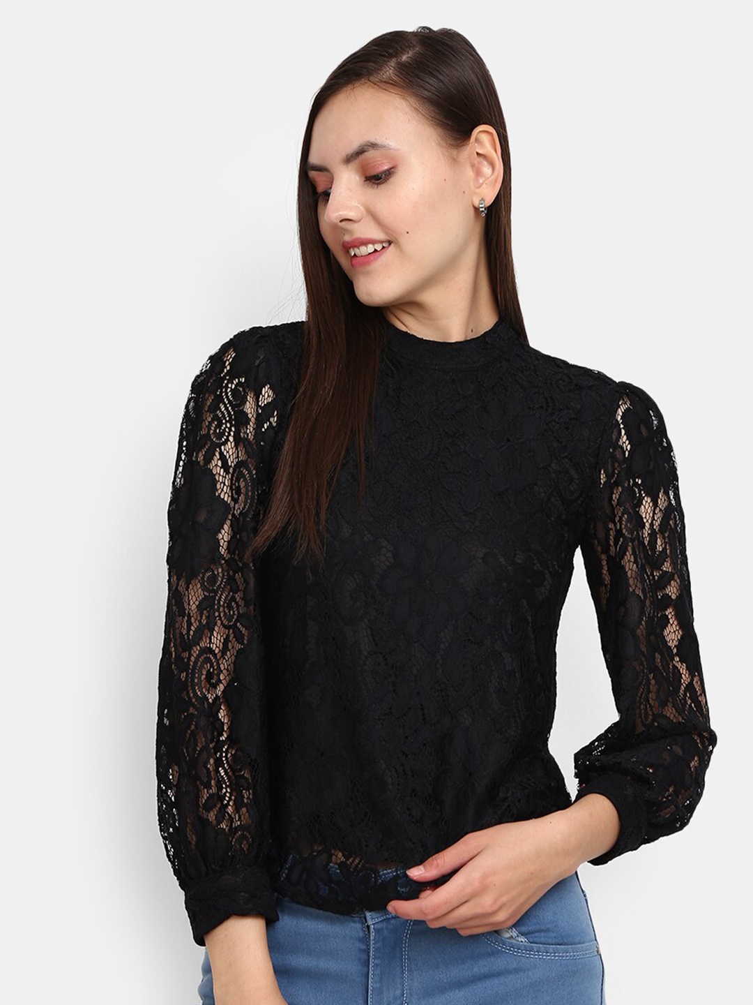 

V-Mart Black Pure Cotton Solid Top