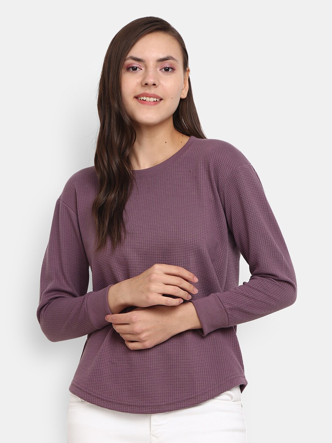 

V-Mart Purple Pure Cotton Solid Top
