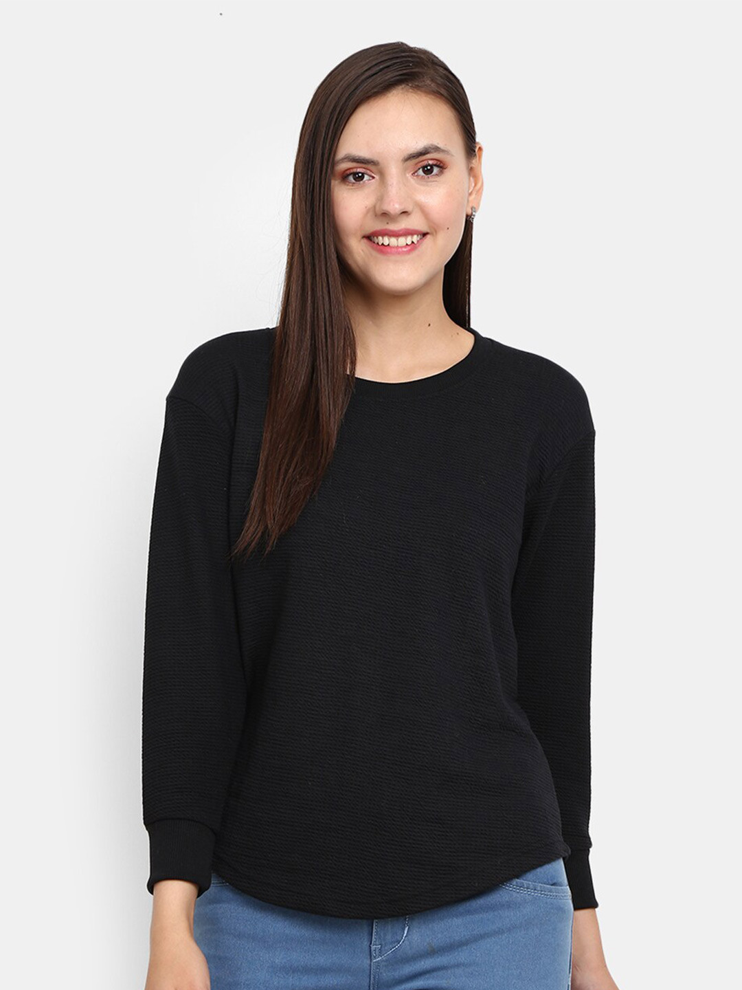 

V-Mart Black Pure Cotton Solid Top