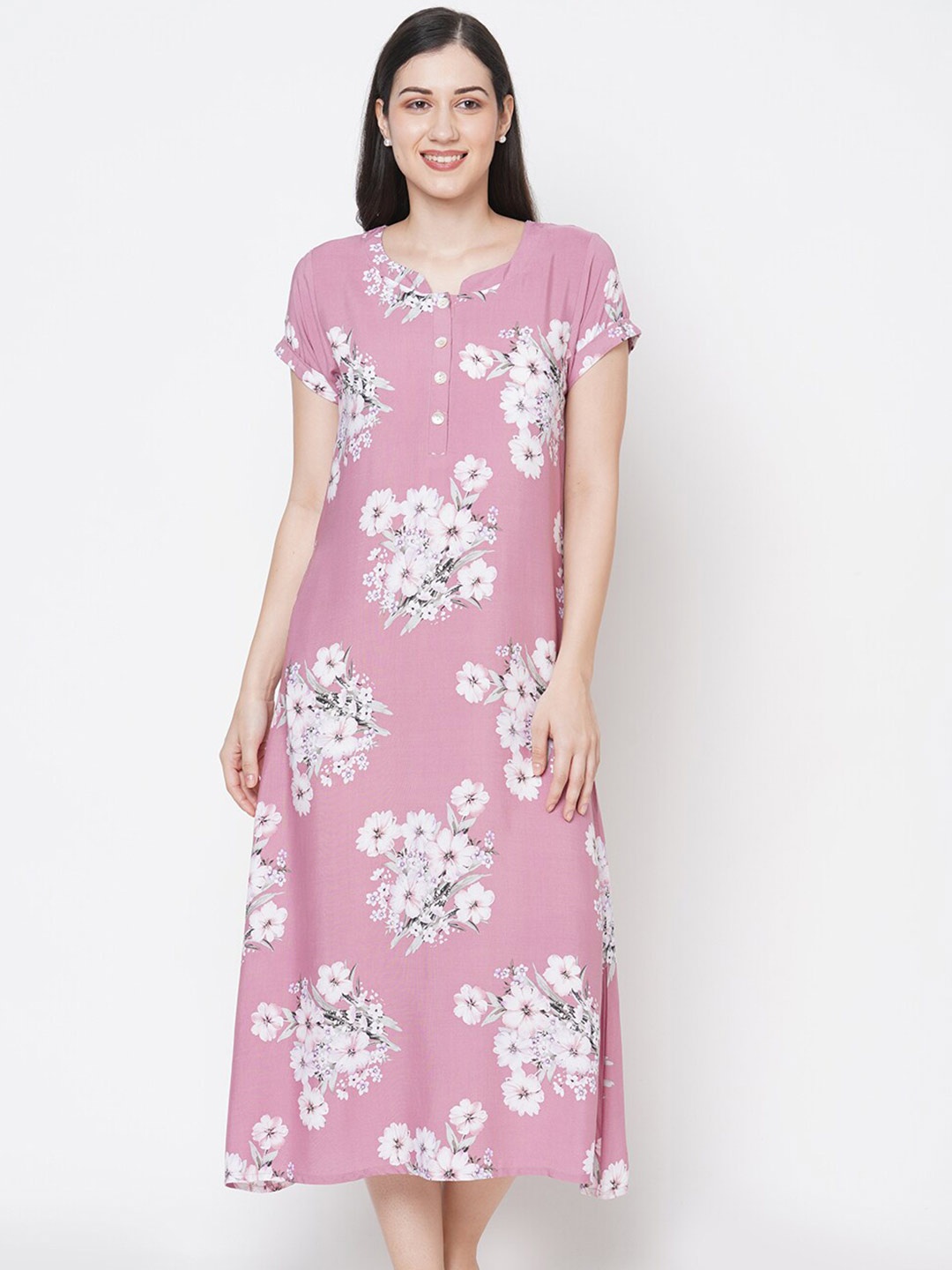 

SDL by Sweet Dreams Rose Printed Nightdress