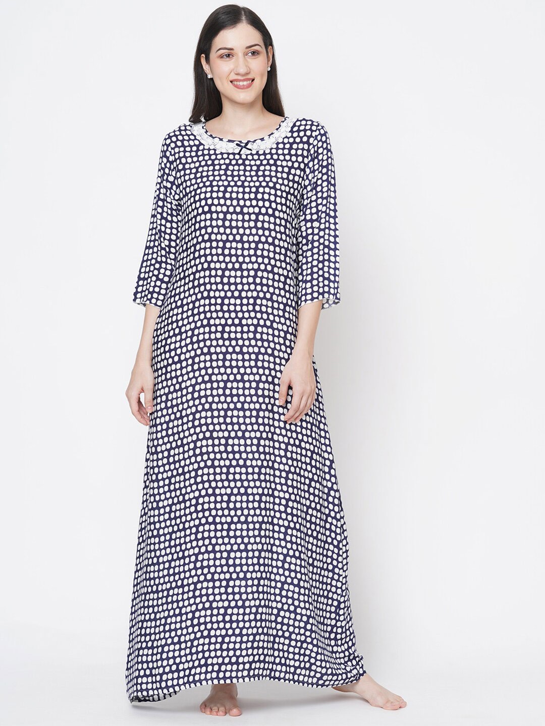 

SDL by Sweet Dreams Navy Blue Printed Maxi Nightdress