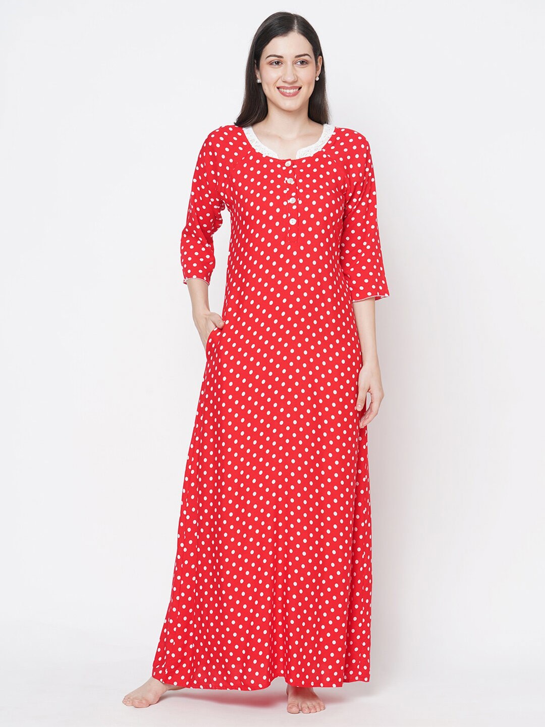 

SDL by Sweet Dreams Red Printed Maxi Nightdress