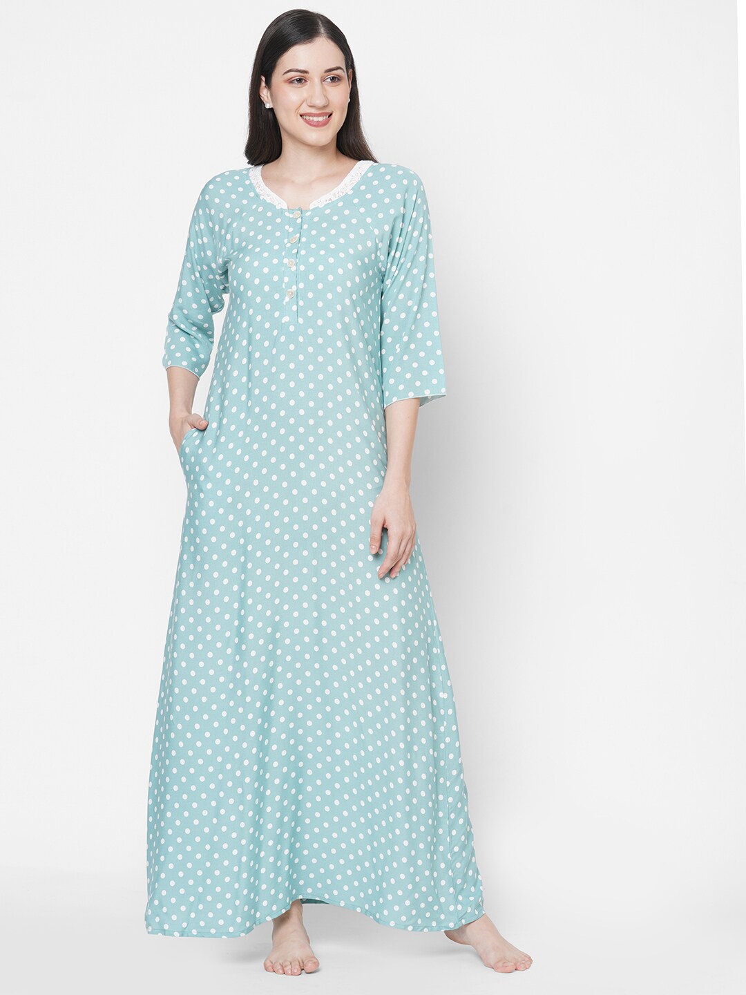 

SDL by Sweet Dreams Green Printed Maxi Nightdress
