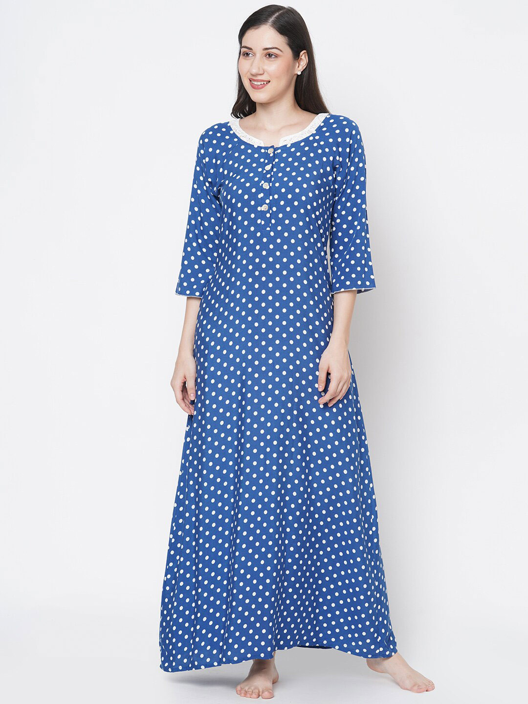 

SDL by Sweet Dreams Blue Printed Maxi Nightdress