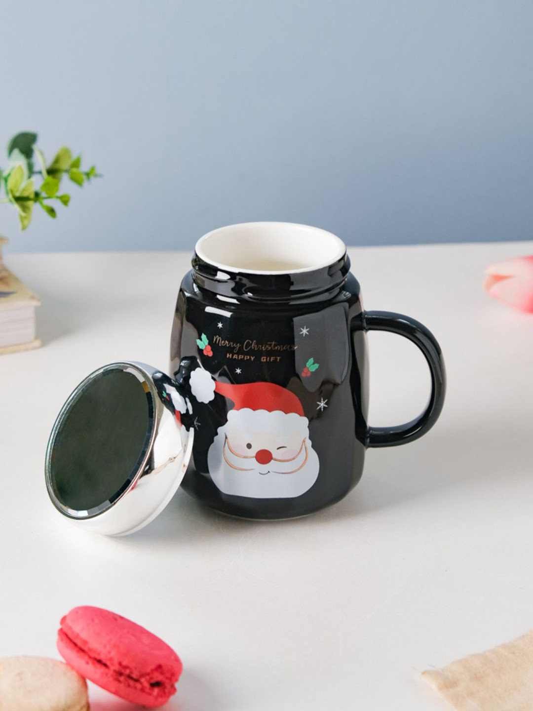 

Nestasia Black Ceramic Santa Mug