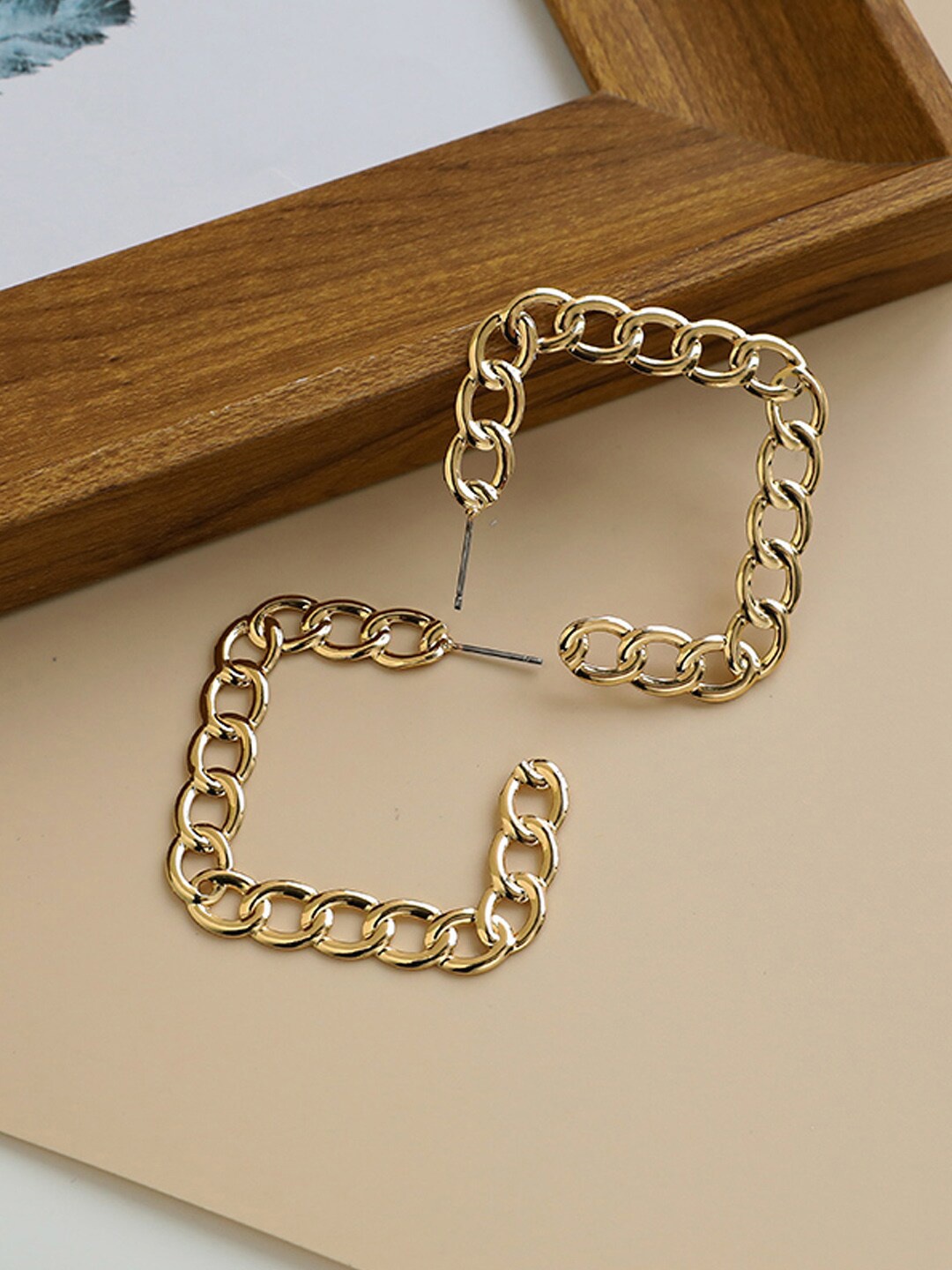 

Young & Forever Gold-Toned Square Half Hoop Earrings
