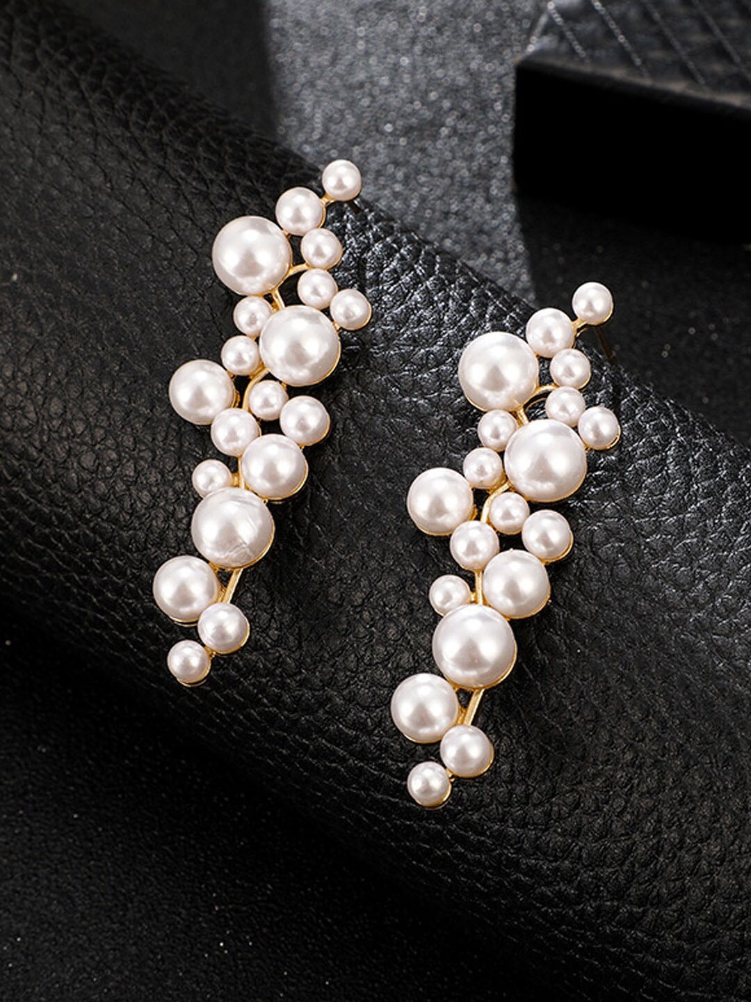 

Young & Forever White Brass Plated Contemporary Drop Earrings
