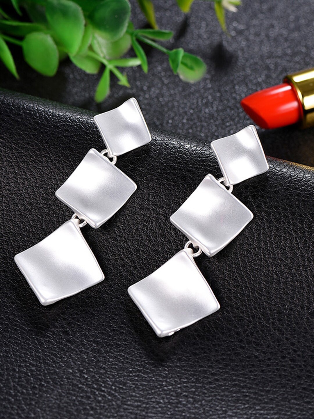 

Young & Forever Silver-Plated Geometric Drop Earrings