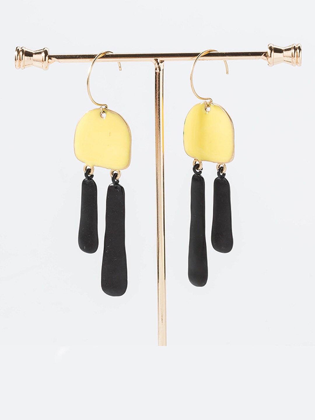

Young & Forever Yellow & Black Gold-plated Geometric Drop Earrings