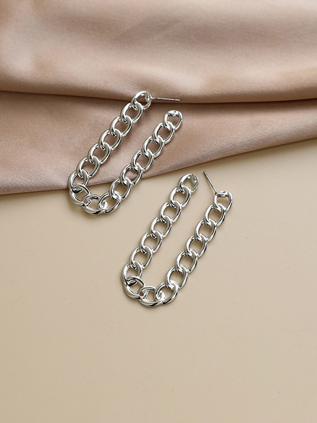 

Young & Forever Silver-Plated Geometric Half Hoop Earrings