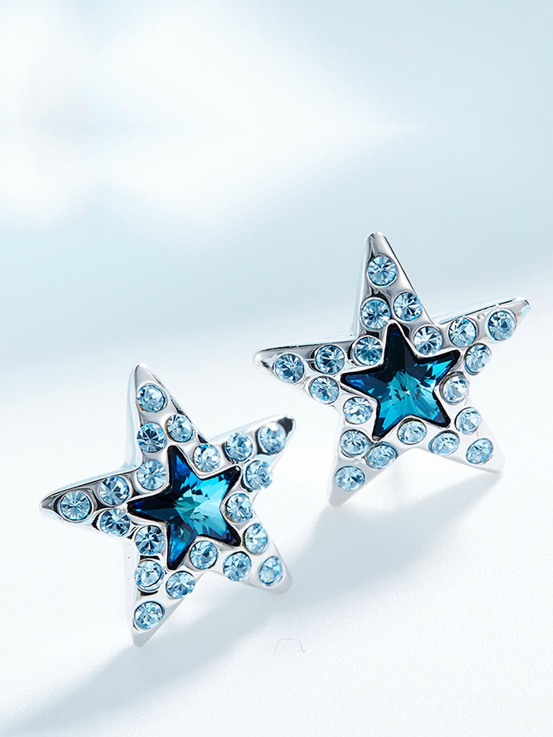 

Young & Forever Blue Star Shaped Studs Earrings