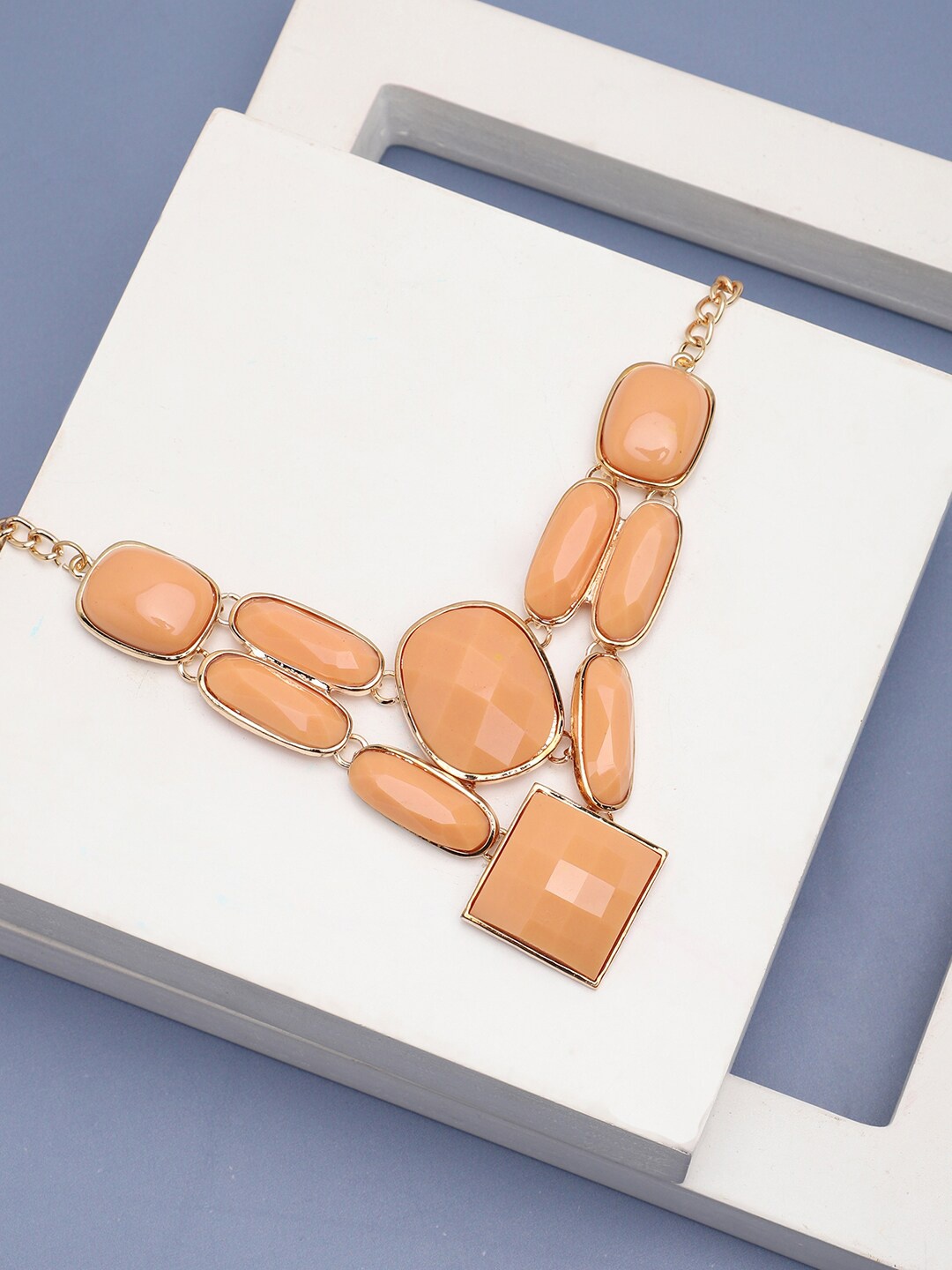 

SOHI Orange Gold-Plated Necklace