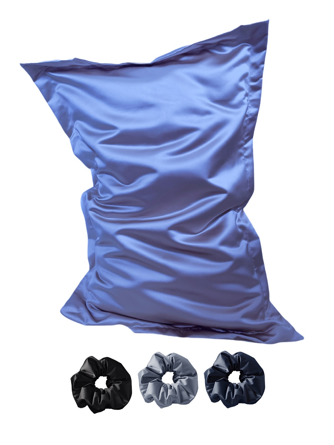 

Mueras Set Of 4 Blue Pillow Cover & Scrunchies