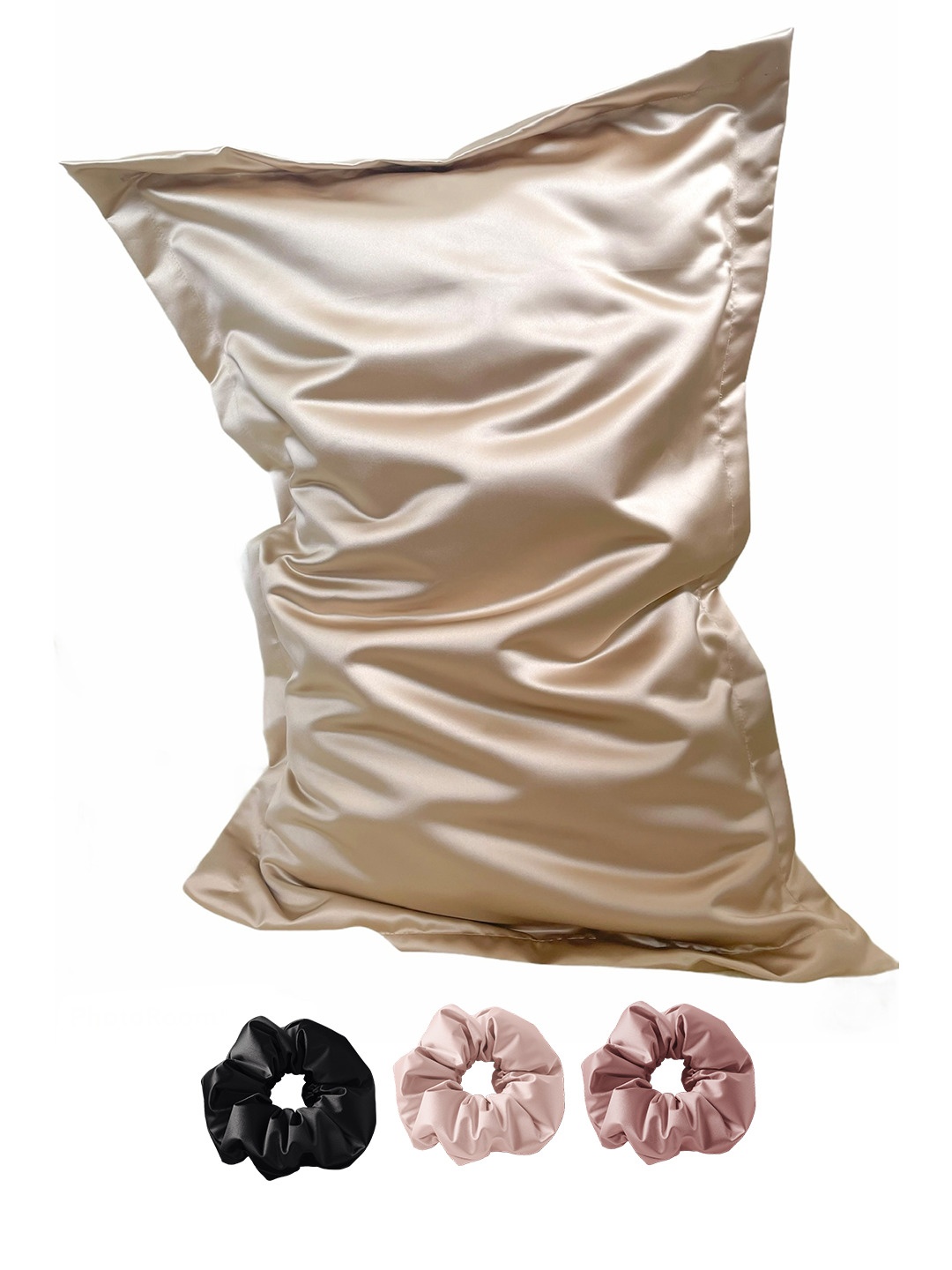 

Mueras Beige Solid Pillow Cover & 3 Scrunchie