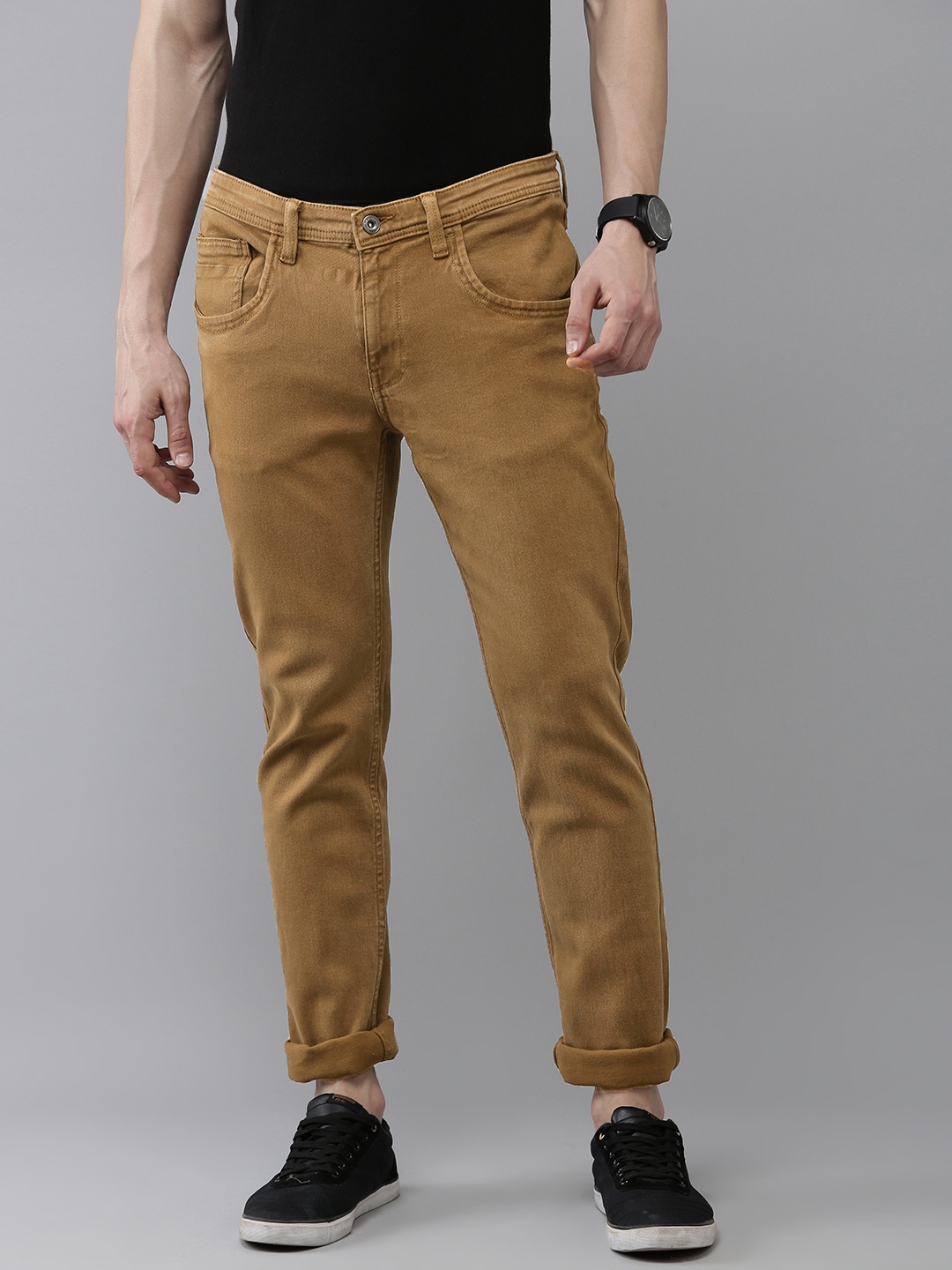 

VAN HEUSEN DENIM LABS Men Super Skinny Fit Stretchable Jeans, Brown