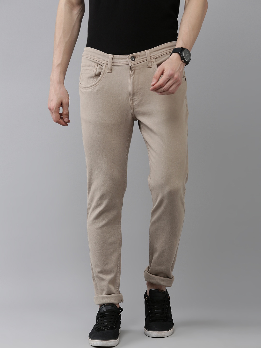 

VAN HEUSEN DENIM LABS Men Super Skinny Fit Stretchable Jeans, Beige