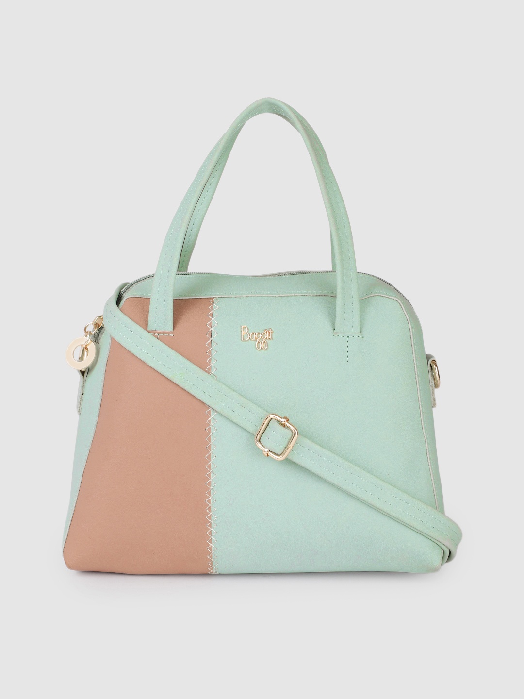 

Baggit Colourblocked Handheld Bag, Sea green