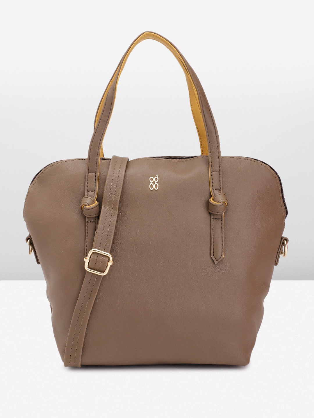 

Baggit Solid PU Structured Handheld Bag, Brown