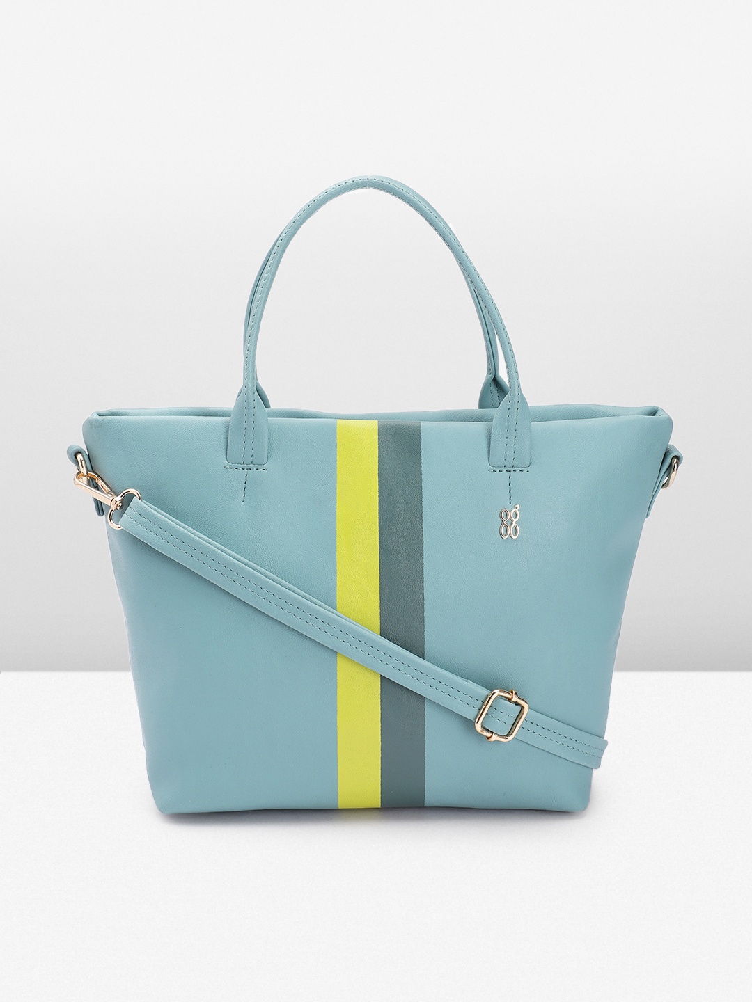 

Baggit Striped Structured Handheld Bag, Blue