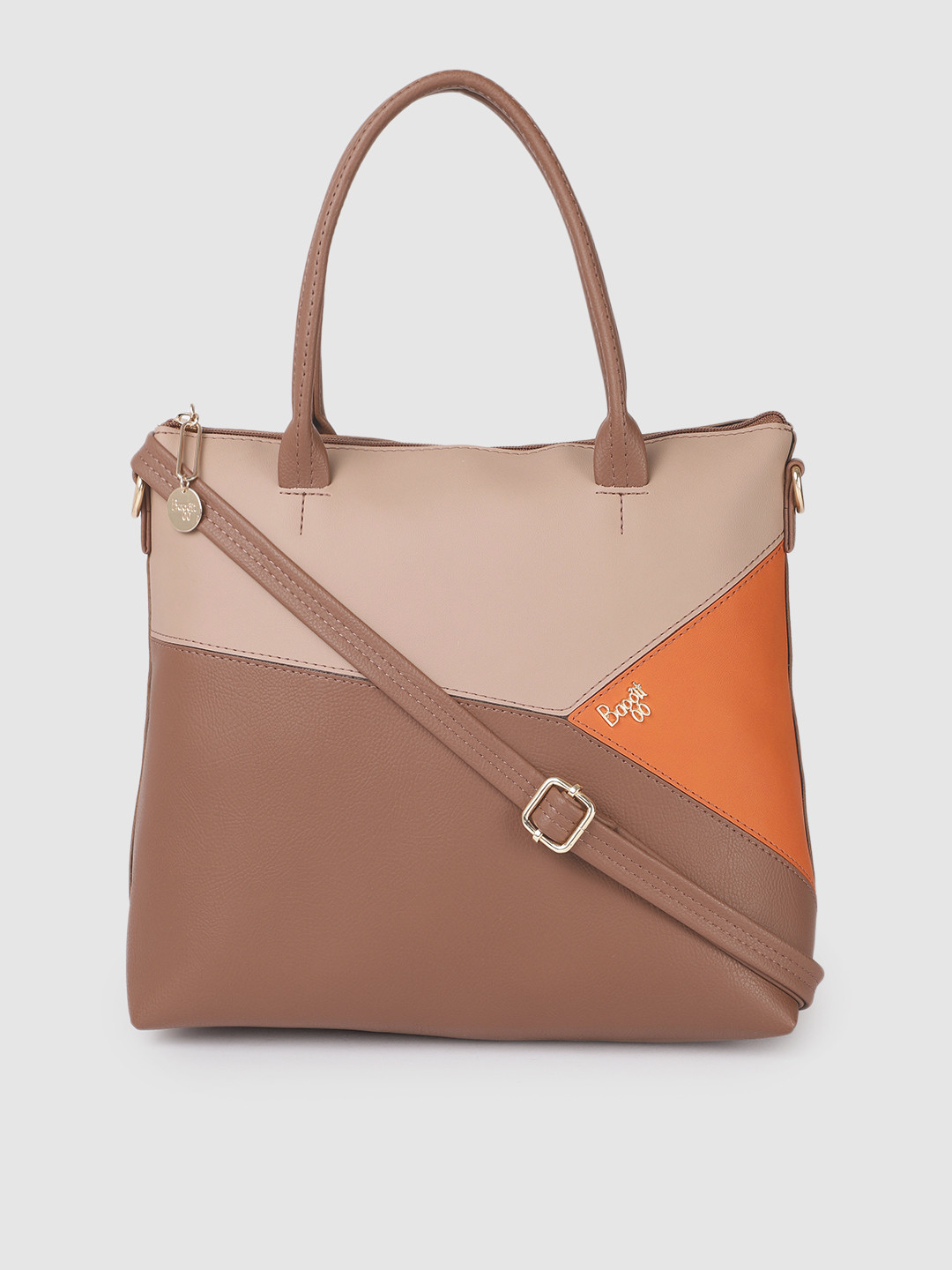 

Baggit Colourblocked Structured Shoulder Bag, Brown