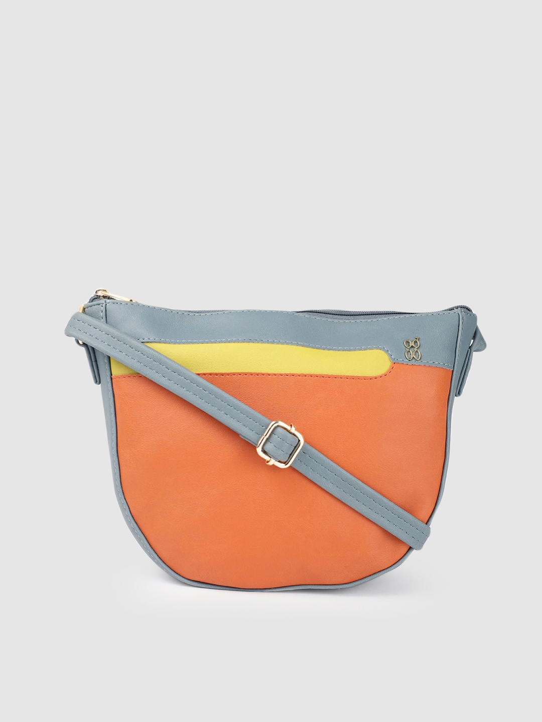 

Baggit Blue & Orange Solid Sling Bag