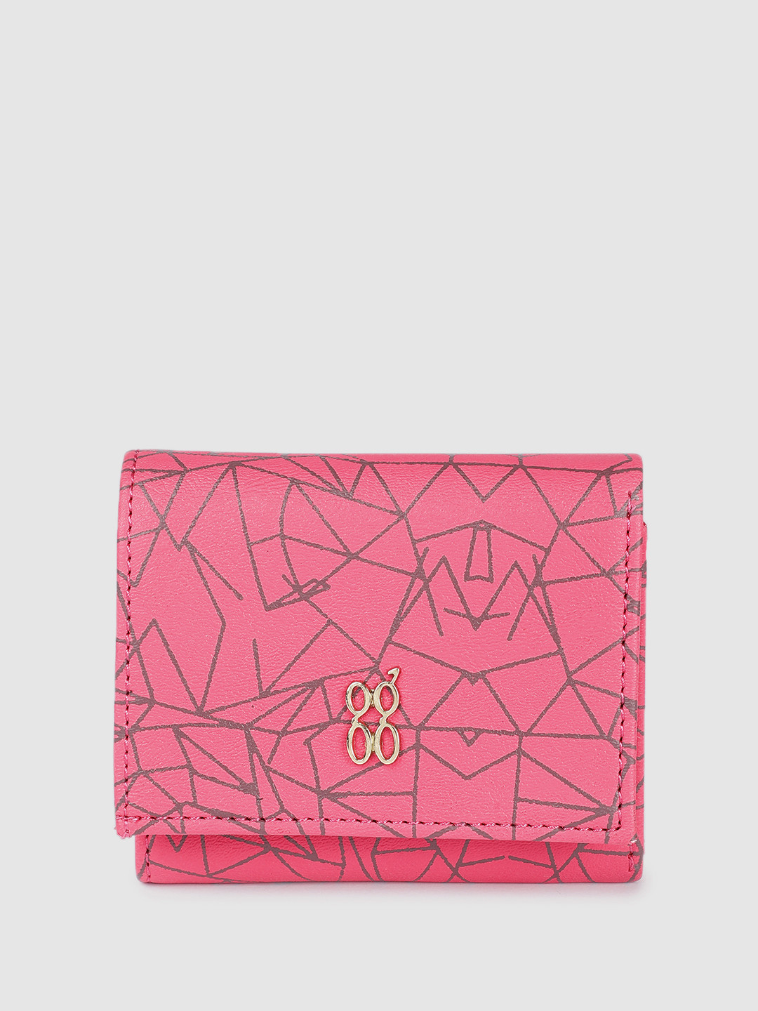 

Baggit Women Printed Three Fold Wallet, Pink