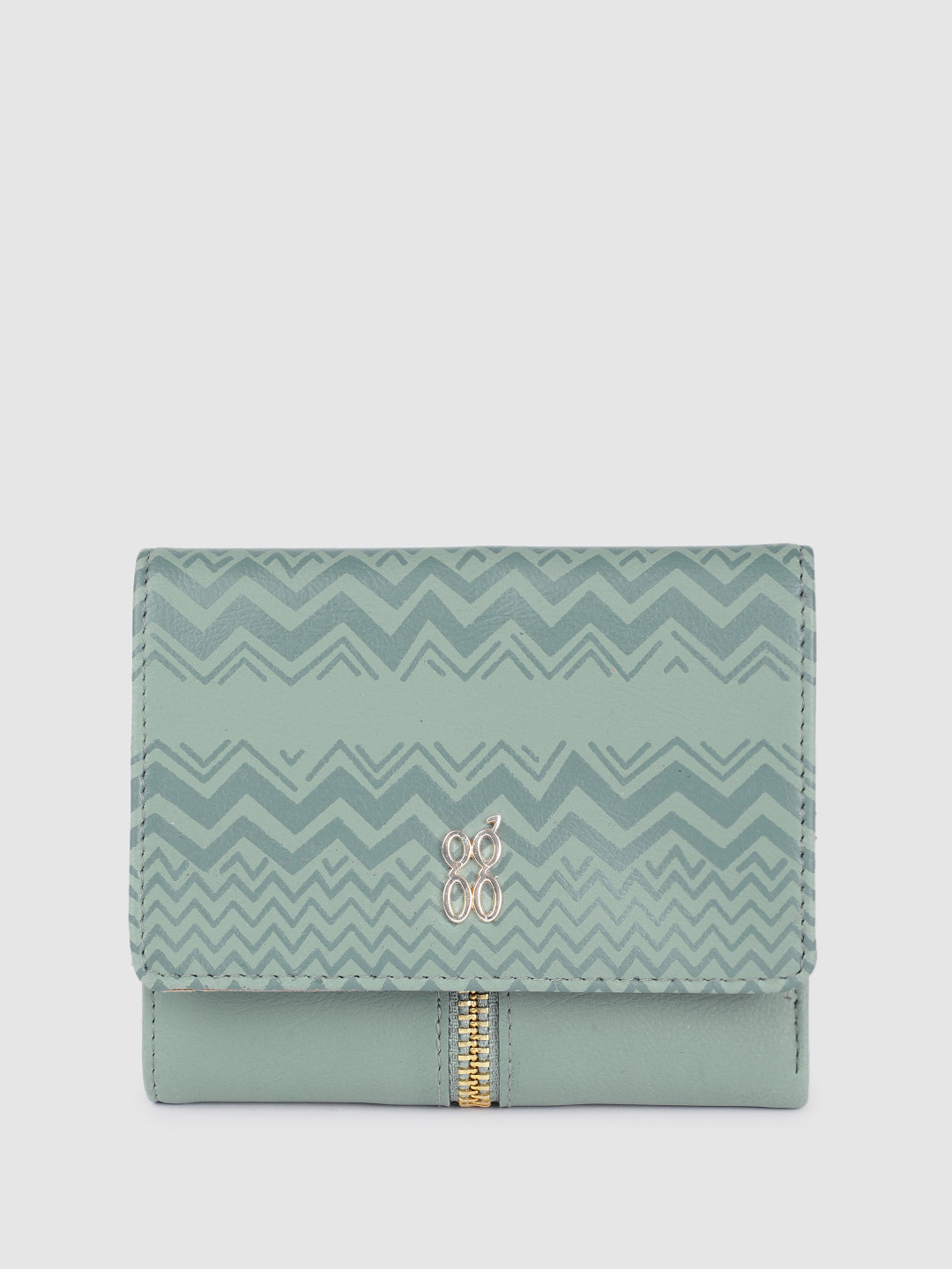 

Baggit Women Printed Three Fold Wallet, Blue