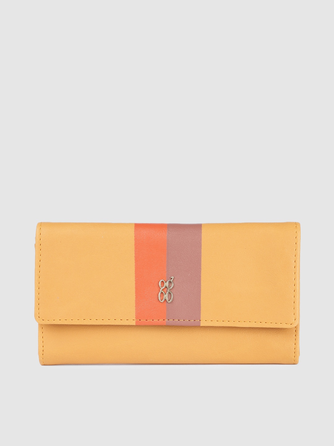 

Baggit Women Yellow Striped Three Fold Wallet
