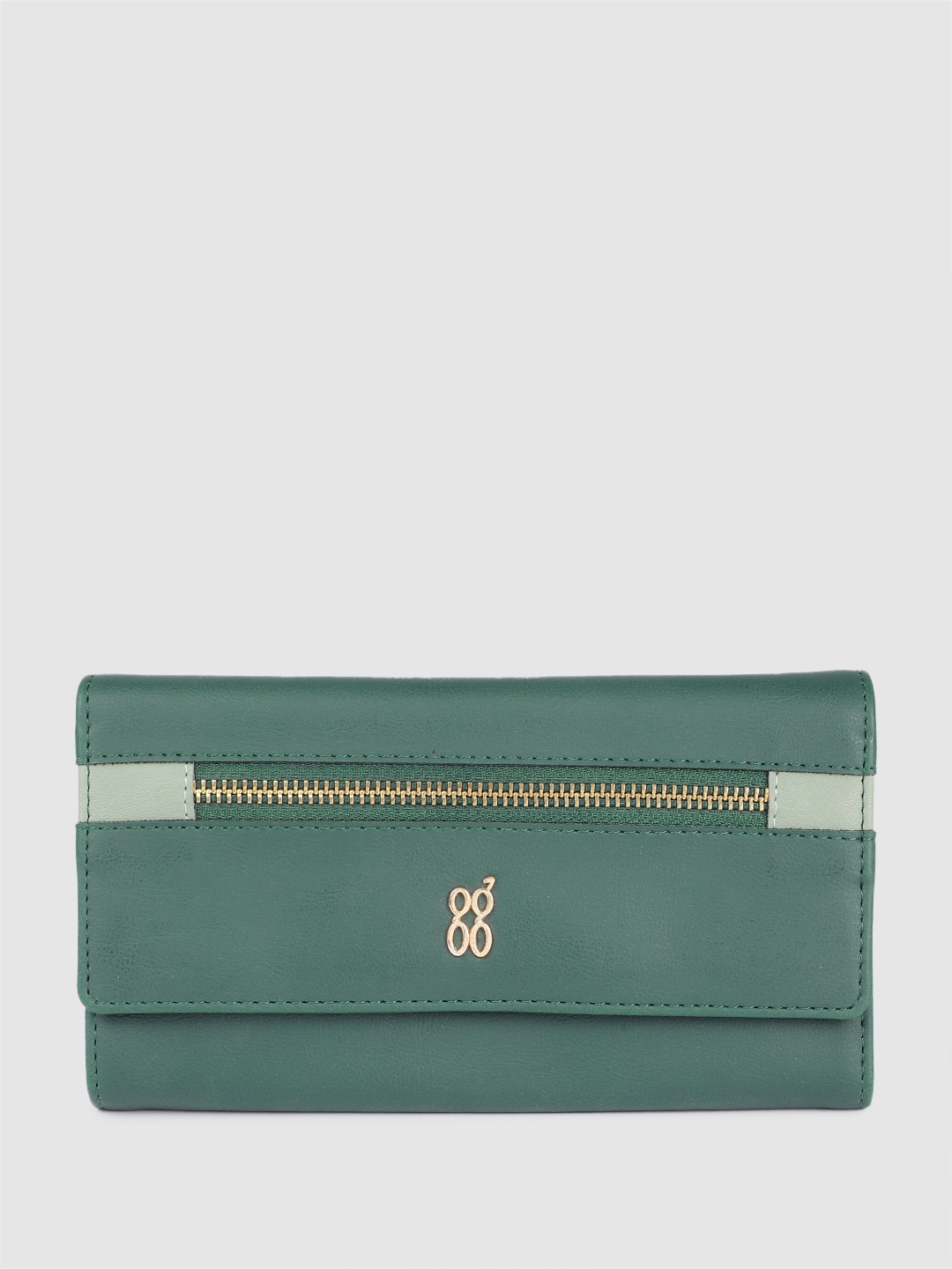 

Baggit Women Solid Three Fold Wallet, Green
