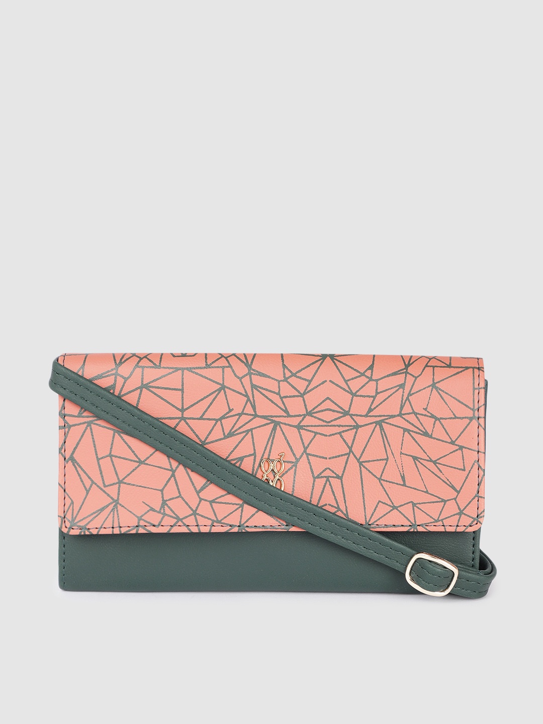 

Baggit Women Pink & Green Printed Two Fold Wallet