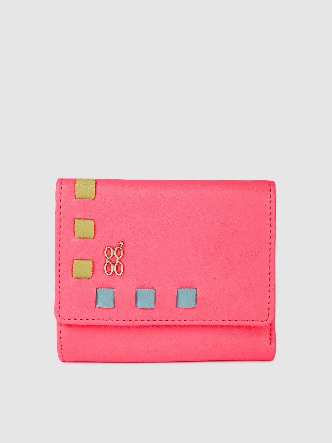 

Baggit Women Solid Three Fold Wallet, Pink