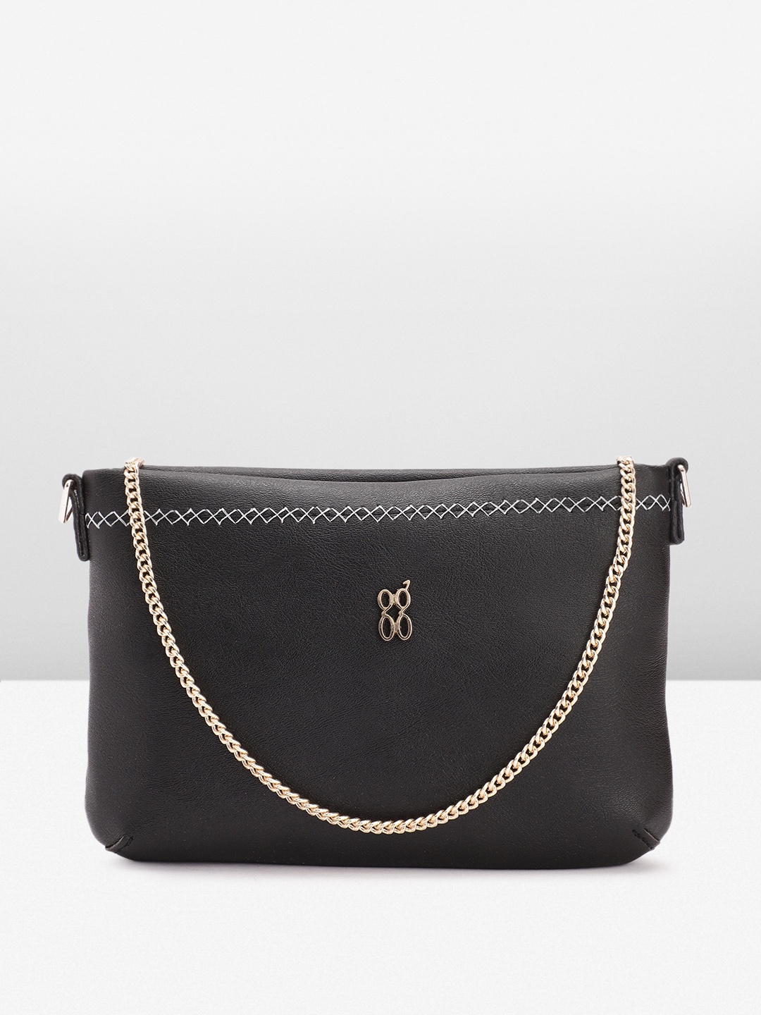 

Baggit Embroidered Purse with Detachable Strap, Black