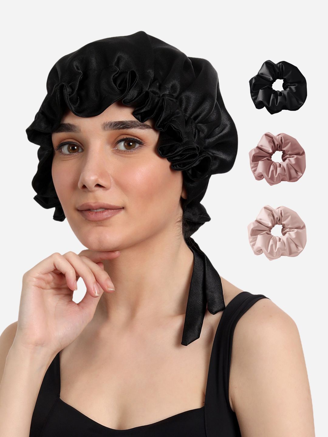 

Mueras Women Set Of 4 Black & Beige Hair Accessory Set