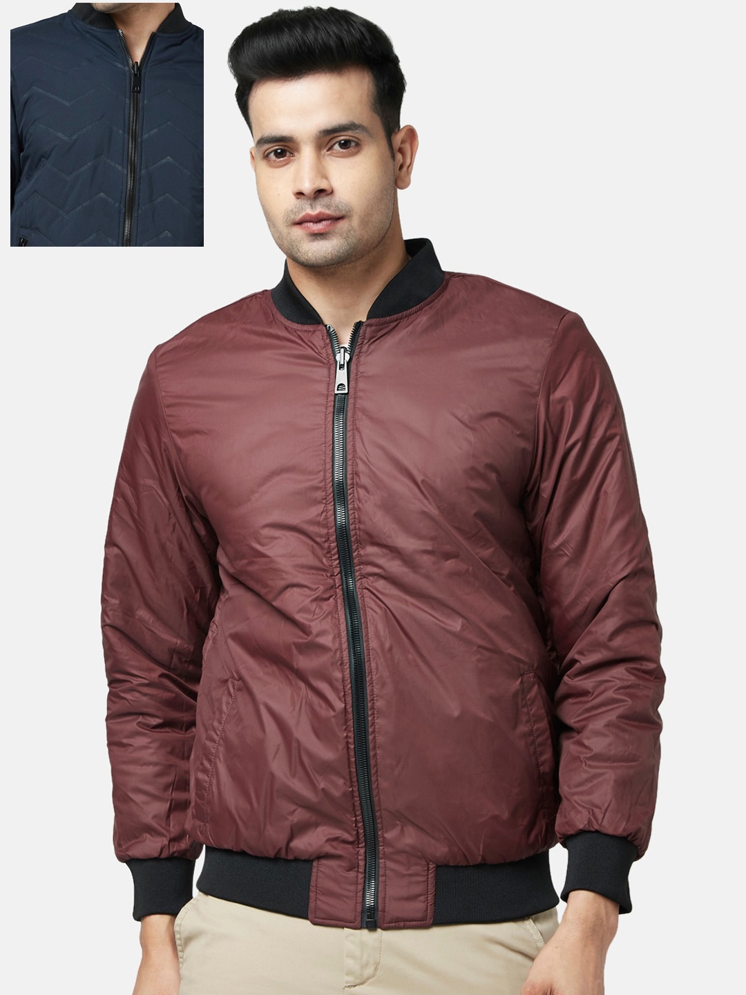

Urban Ranger by pantaloons Men Navy Blue Bomber Jacket