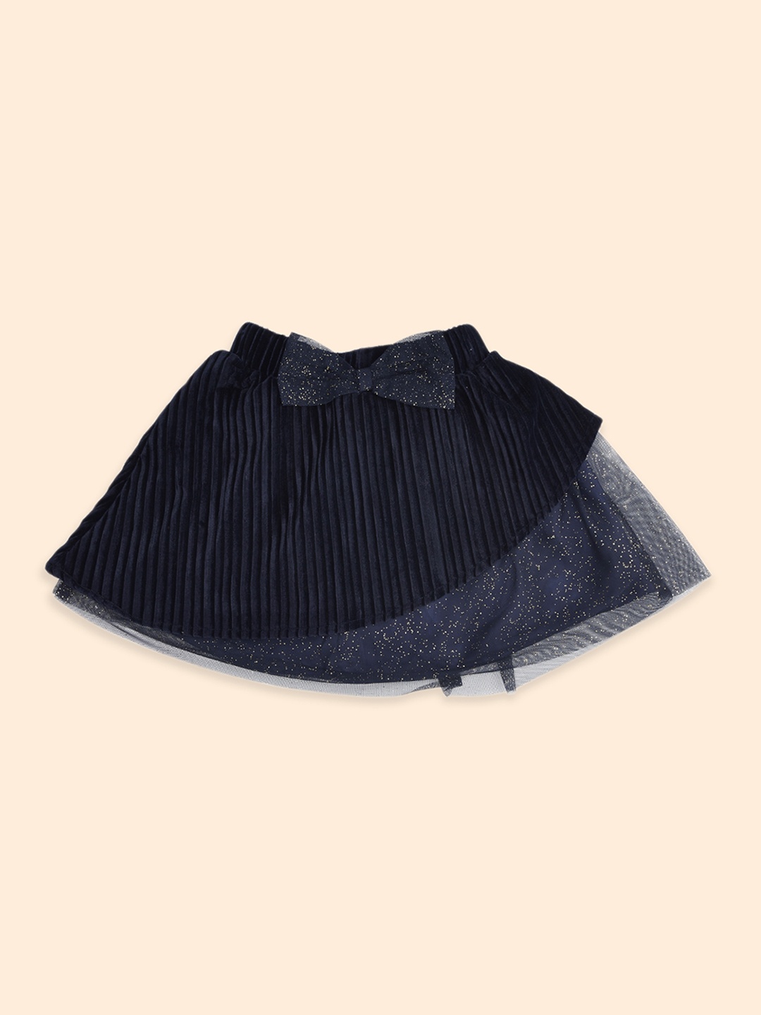 

Pantaloons Junior Girls Navy Blue Solid Cotton Flared Skirt