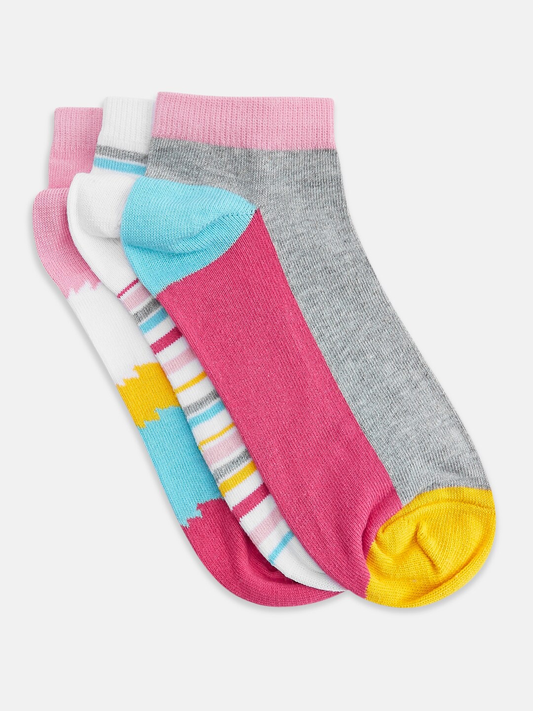 

Honey by Pantaloons Women Pack Of 3 Patterned Ankle-Length Socks, Pink