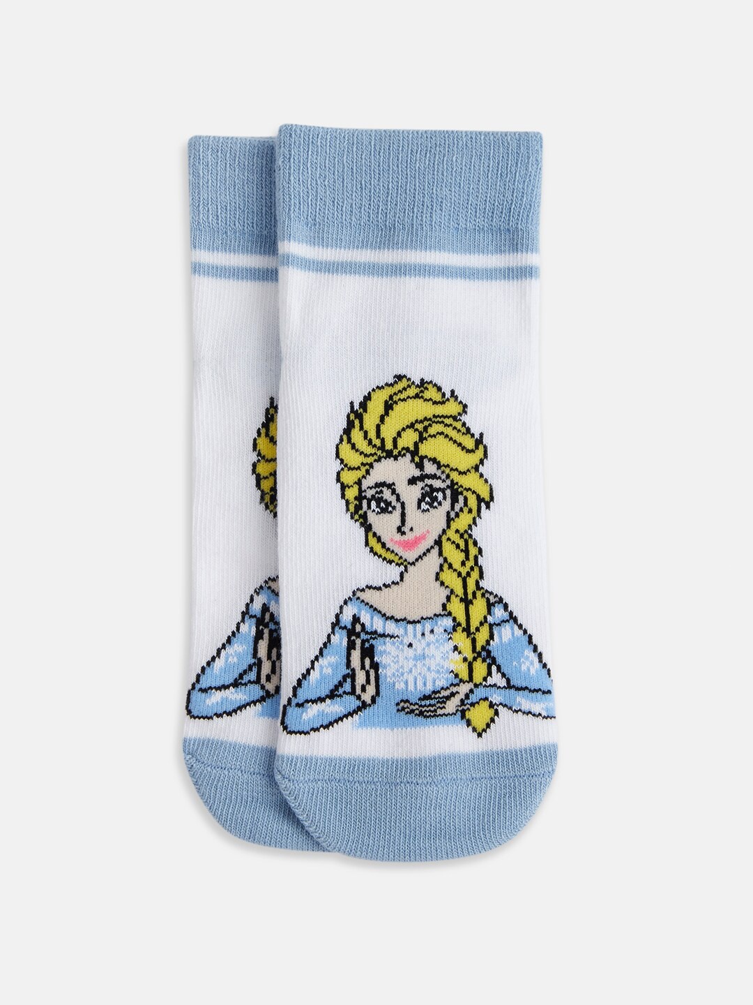 

Pantaloons Junior Girls Blue & White Patterned Ankle-Length Socks