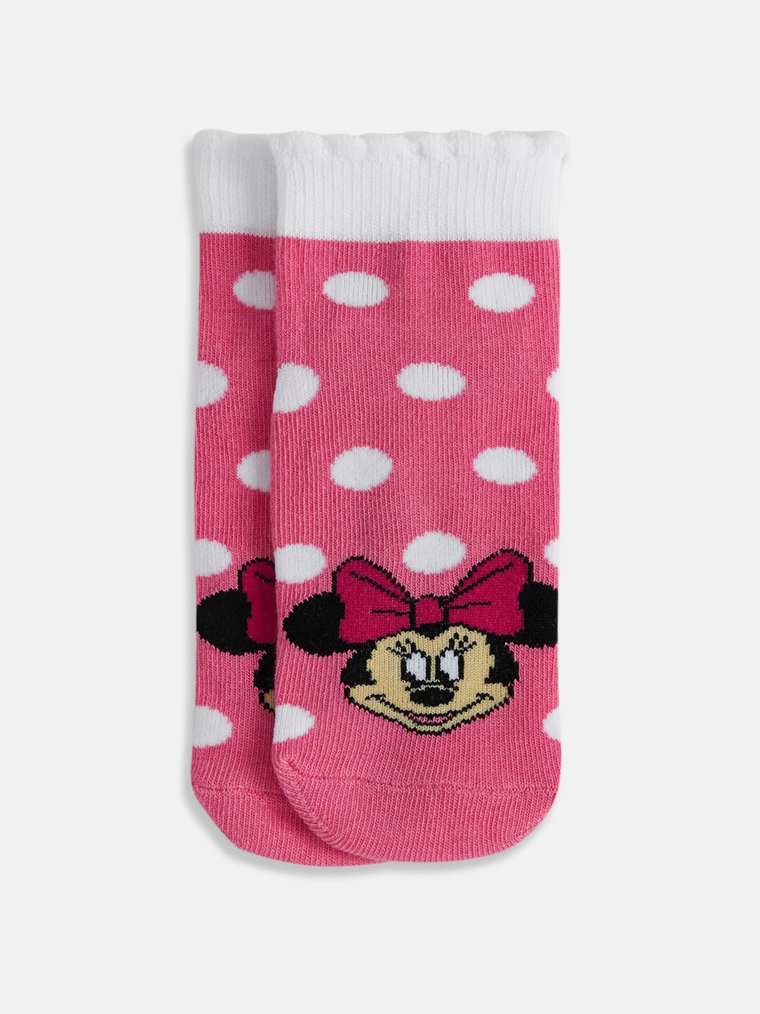 

Pantaloons Junior Girls Pink & White Patterned Ankle-Length Socks