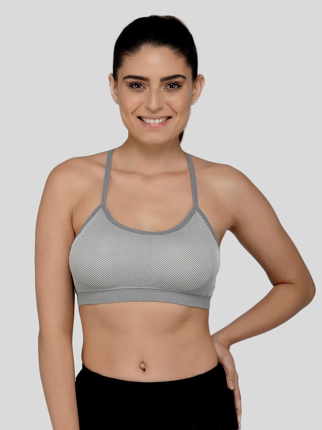 

Laceandme Grey Lightly Padded Non Wired Bralette Bra