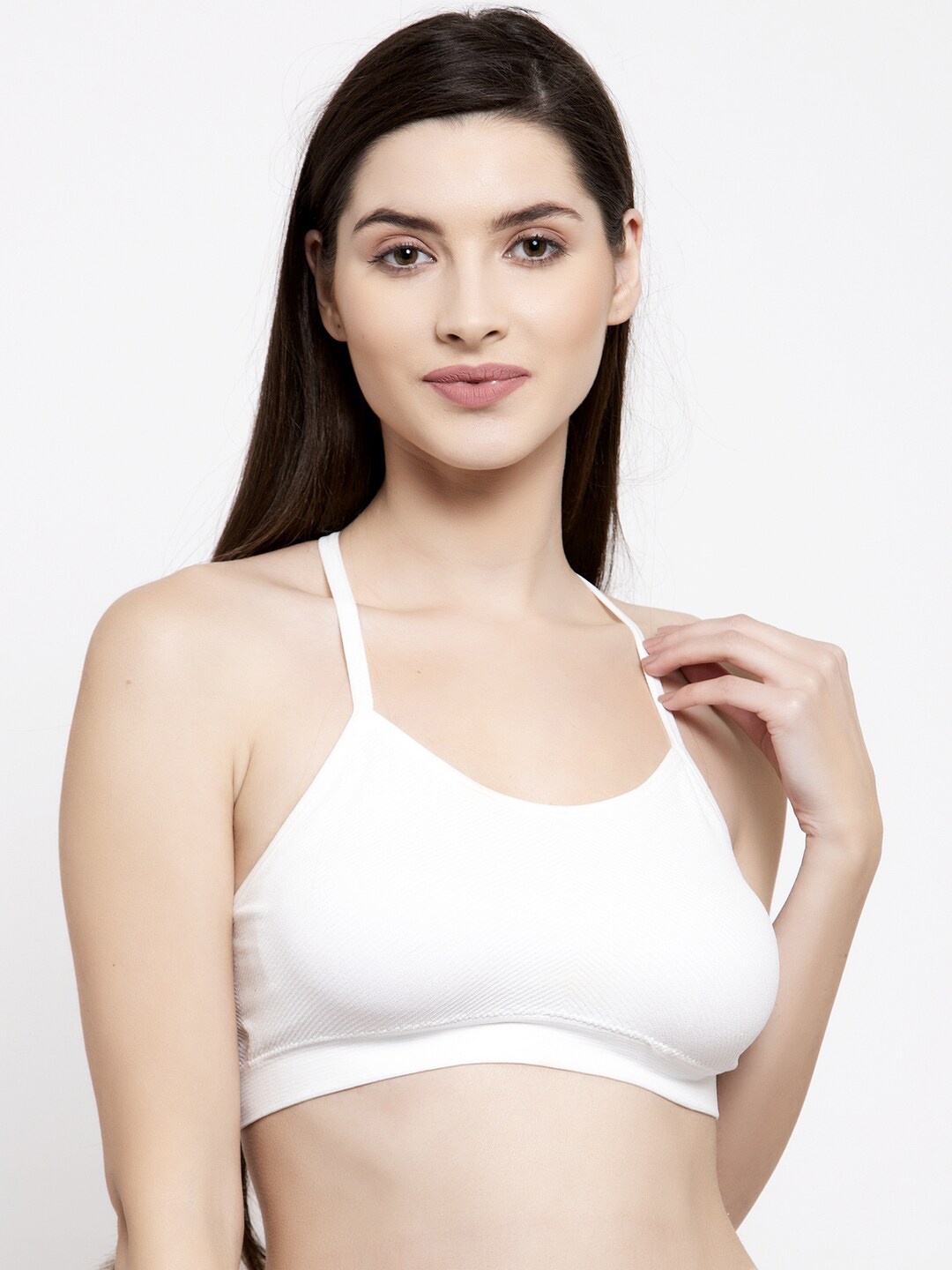 

Laceandme White Lightly Padded Non Wired Bralette Bra