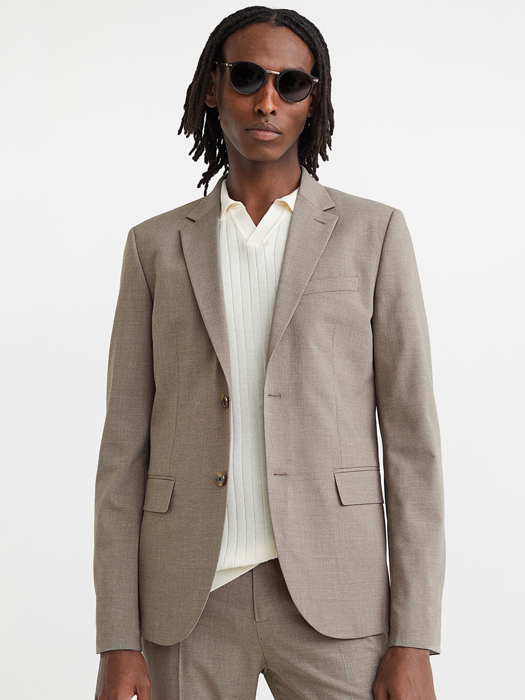 

H&M Men Beige Skinny Fit Jacket