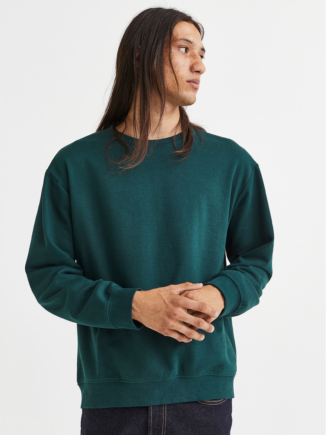 

H&M Men Blue & Green 2-Pack Relaxed Fit Sweatshirts