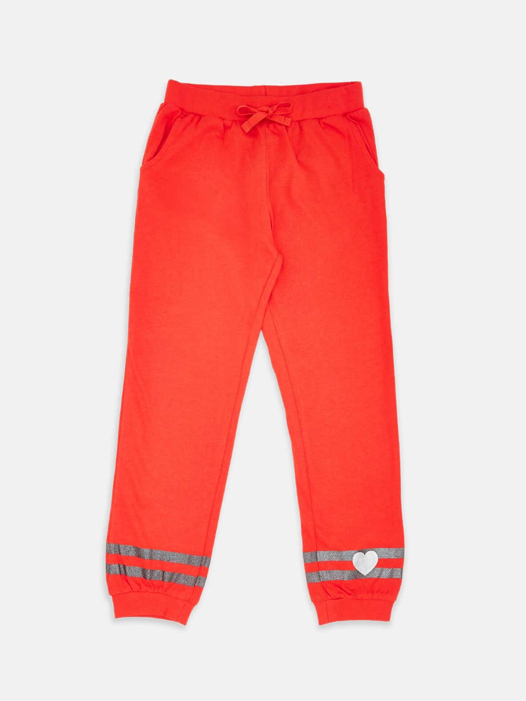 

Pantaloons Junior Girls Orange Solid Cotton Joggers