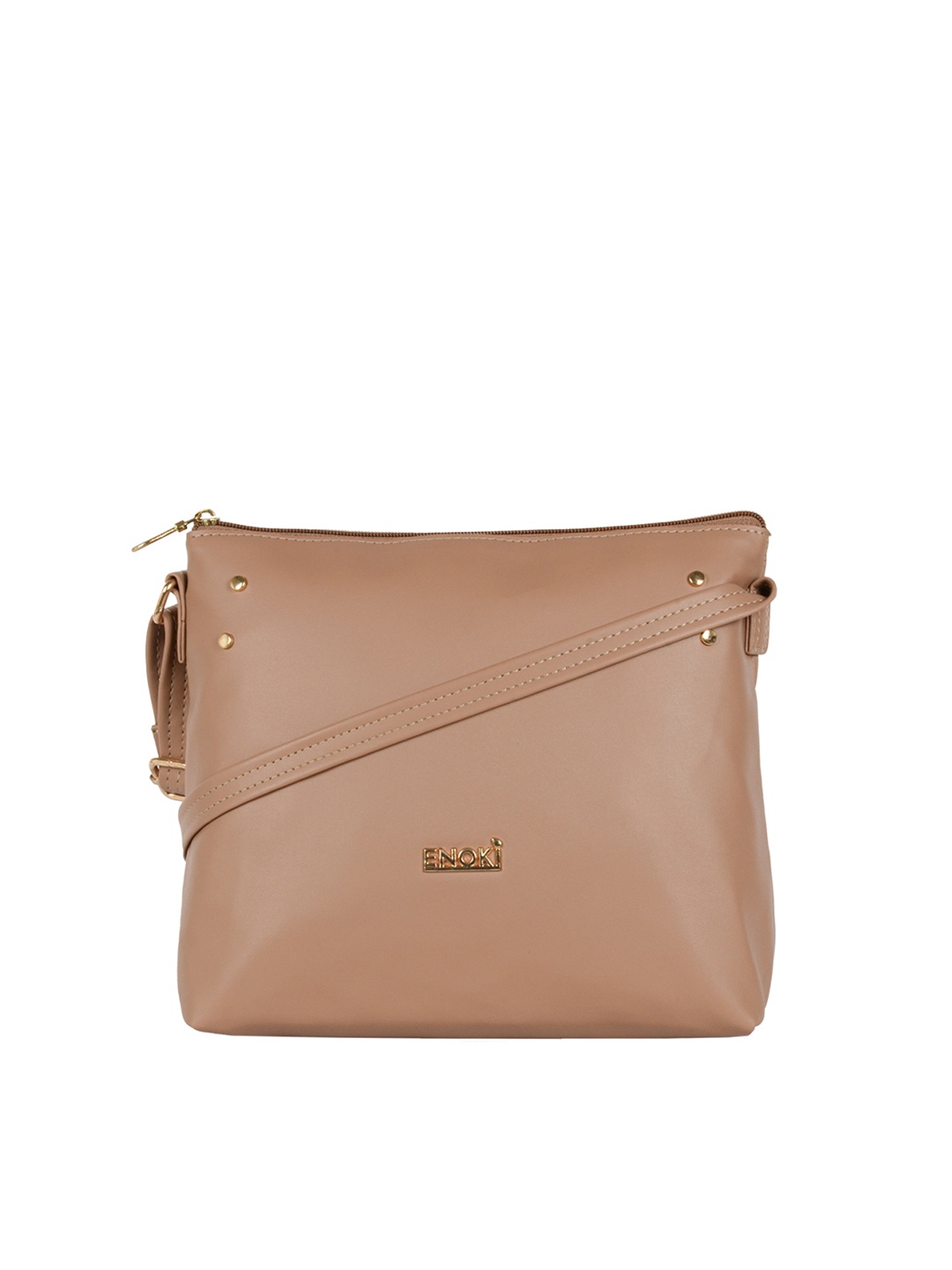 

ENOKI Solid Synthetic Sling Bag Handbags, Beige
