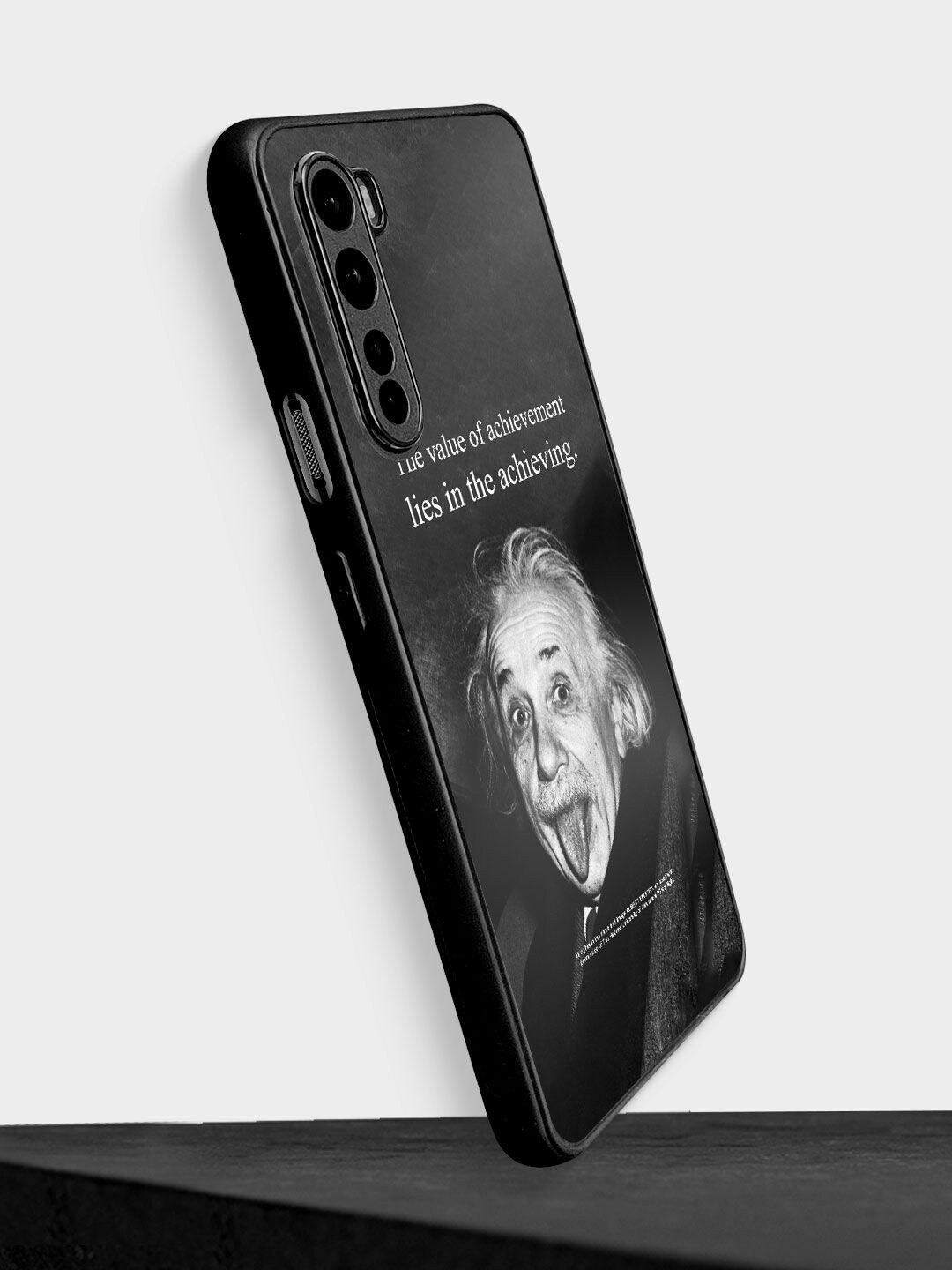 

macmerise Black Printed Achieving Albert Einstein OnePlus Nord Bumper Case